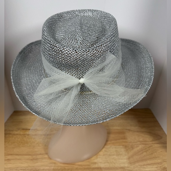 Jhats Silver Metallic Women's Cowboy Hat S/M - Picture 3 of 4